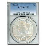 1934-S Peace Dollar AU-55 PCGS