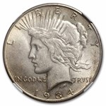 1934-S Peace Dollar AU-58 NGC