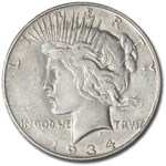 1934-S Peace Dollar AU Details (Cleaned)