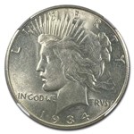 1934-S Peace Dollar MS-61 NGC