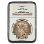 1934-S Peace Dollar MS-61 NGC