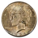 1934-S Peace Dollar MS-62 NGC