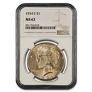 1934-S Peace Dollar MS-62 NGC