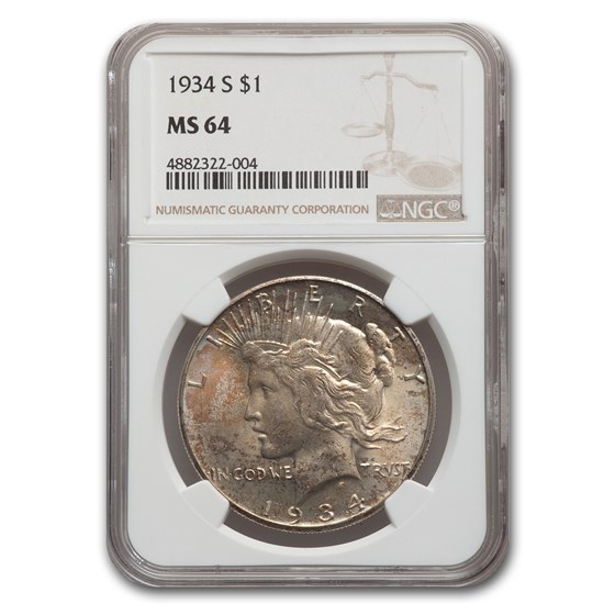 1934-S Peace Dollar MS-64 NGC 1934-S Peace Dollar MS-64 NGC