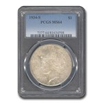 1934-S Peace Dollar MS-64 PCGS