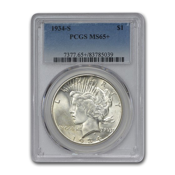 1934-S Peace Dollar MS-65+ PCGS 1934-S Peace Dollar MS-65+ PCGS