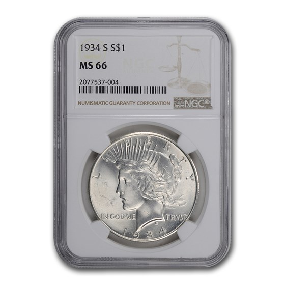 1934-S Peace Dollar MS-66 NGC 1934-S Peace Dollar MS-66 NGC