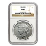 1934-S Peace Dollar VF-35 NGC