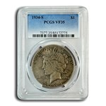 1934-S Peace Dollar VF-35 PCGS
