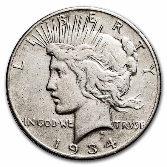 1934-S Peace Dollar VF (Cleaned) 1934-S Peace Dollar VF (Cleaned)