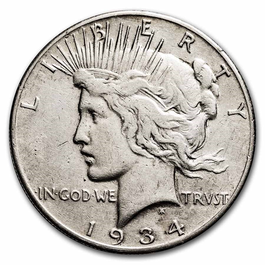 1934-S Peace Dollar VF (Cleaned)