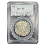 1934-S Walking Liberty Half Dollar MS-64 PCGS