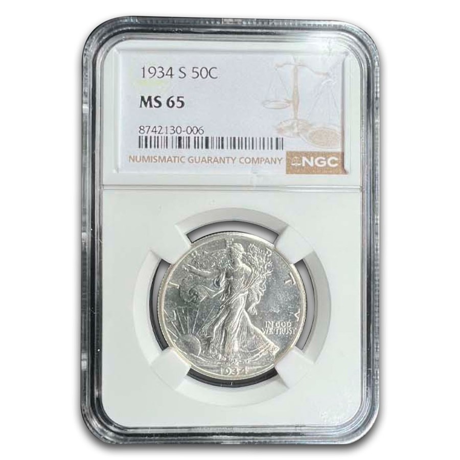 1934-S Walking Liberty Half Dollar MS-65 NGC