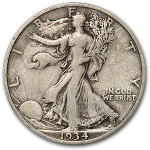 1934-S Walking Liberty Half Dollar VG/VF