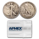 1934-S Walking Liberty Halves 20-Coin Roll Avg Circ
