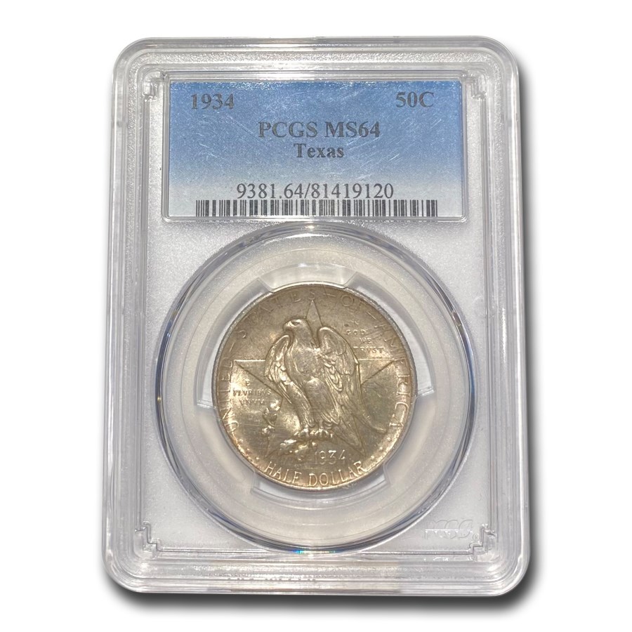1934 Texas Centennial Commemorative Half Dollar MS-64 PCGS