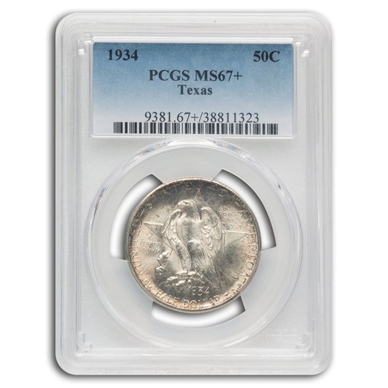 1934 Texas Centennial Commemorative Half Dollar MS-67+ PCGS 1934 Texas Centennial Commemorative Half Dollar MS-67+ PCGS