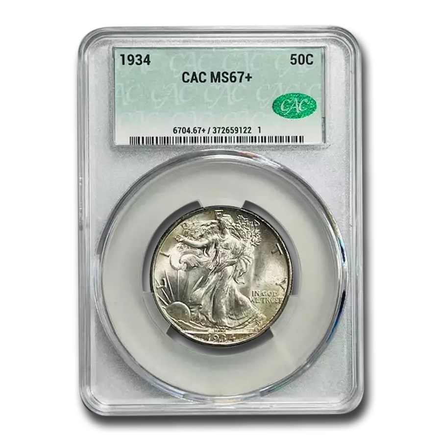 1934 Walking Liberty Half Dollar MS-67+ CACG