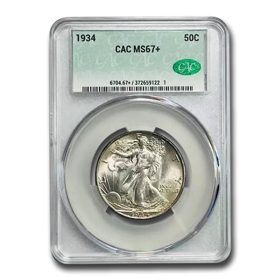 1934 Walking Liberty Half Dollar MS-67+ CACG 1934 Walking Liberty Half Dollar MS-67+ CACG