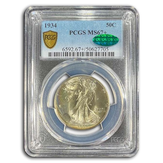 1934 Walking Liberty Half Dollar MS-67+ PCGS CAC 1934 Walking Liberty Half Dollar MS-67+ PCGS CAC