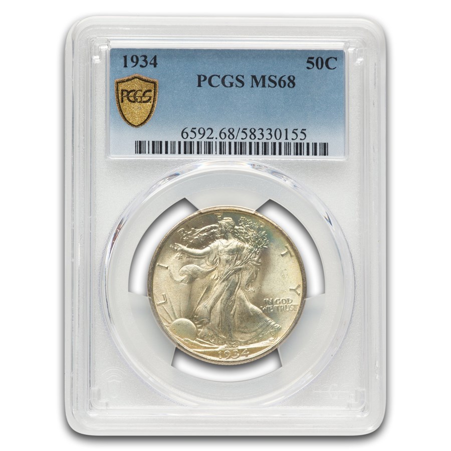 1934 Walking Liberty Half Dollar MS-68 PCGS