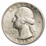 1934 Washington Quarter AU (Light Motto)