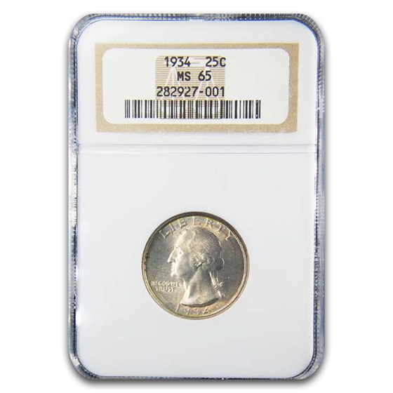 1934 Washington Quarter MS-65 NGC 1934 Washington Quarter MS-65 NGC