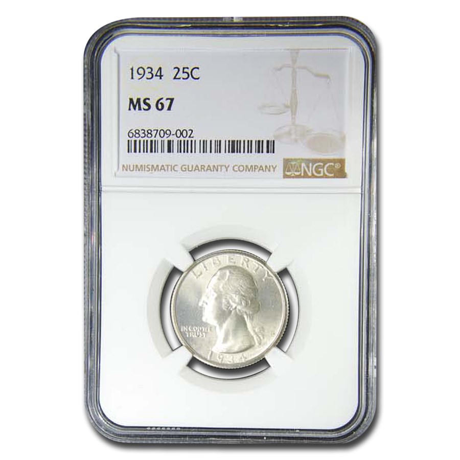 1934 Washington Quarter MS-67 NGC