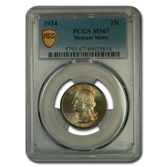 1934 Washington Quarter MS-67 PCGS (Medium Motto) 1934 Washington Quarter MS-67 PCGS (Medium Motto)