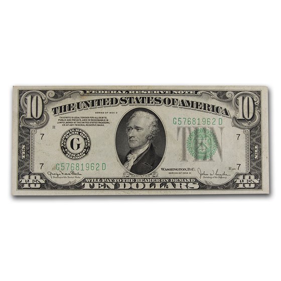1934's $10 FRN AU (Districts of Our Choice) 1934's $10 FRN AU (Districts of Our Choice)