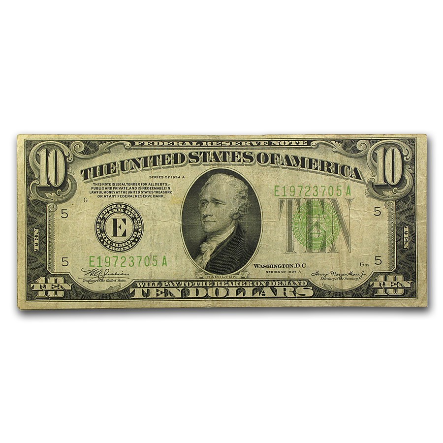 1934's $10 FRN VG/VF