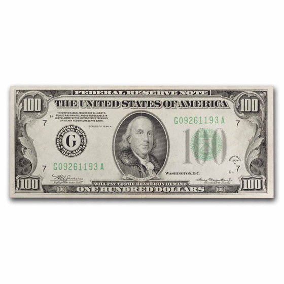 1934's $100 FRN AU (Districts of Our Choice) 1934's $100 FRN AU (Districts of Our Choice)