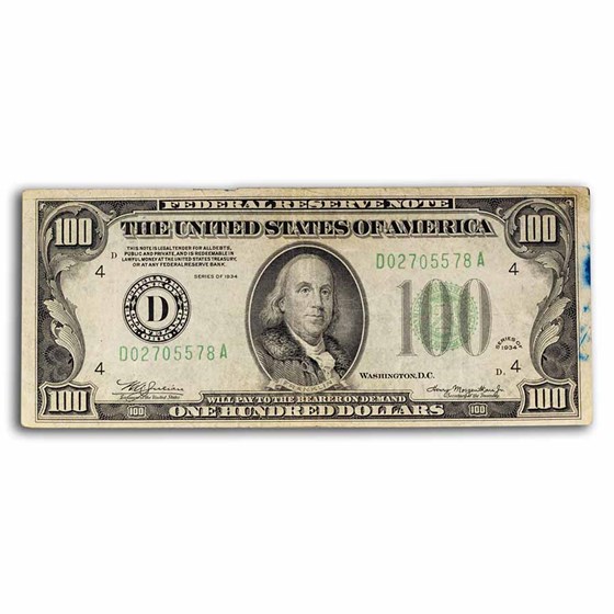 1934's $100 FRN Cull/Good 1934's $100 FRN Cull/Good