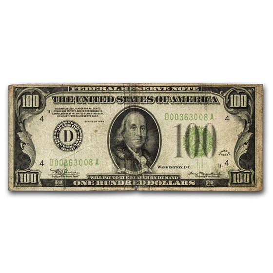 1934's $100 FRN VG/VF (Districts of Our Choice) 1934's $100 FRN VG/VF (Districts of Our Choice)
