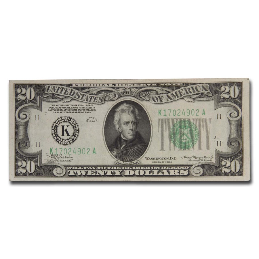 1934's $20 FRN XF (Random Districts)
