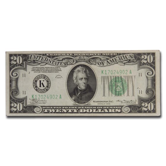 1934's $20 FRN XF (Random Districts) 1934's $20 FRN XF (Random Districts)