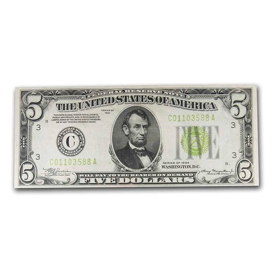 1934s $5.00 FRN AU (District of our Choice) 1934s $5.00 FRN AU (District of our Choice)
