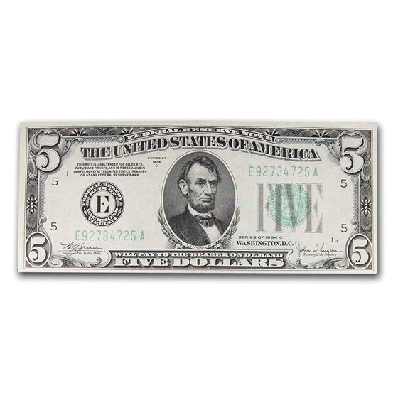 1934s $5.00 FRN XF (District of our Choice) 1934s $5.00 FRN XF (District of our Choice)
