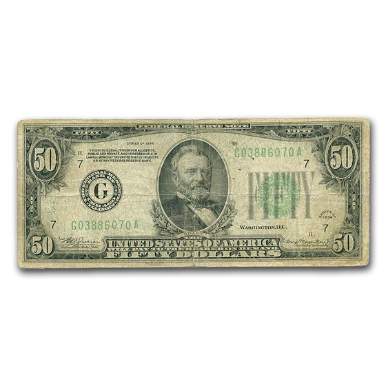 1934's $50 FRN VG/VF (Districts of Our Choice) 1934's $50 FRN VG/VF (Districts of Our Choice)