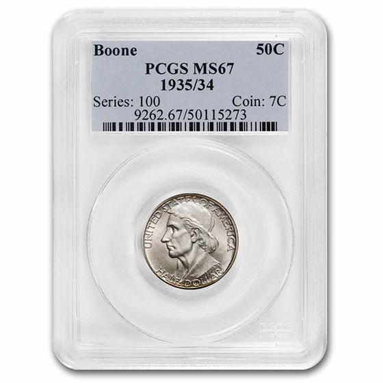 1935/1934 Boone Half Dollar MS-67 PCGS 1935/1934 Boone Half Dollar MS-67 PCGS