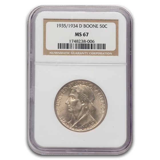 1935/1934-D Daniel Boone Bicentennial Half Dollar MS-67 NGC