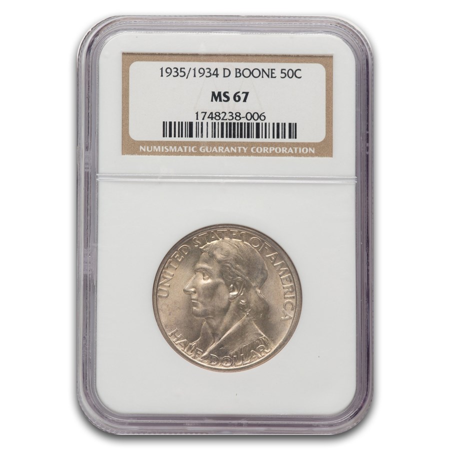 1935/1934-D Daniel Boone Bicentennial Half Dollar MS-67 NGC