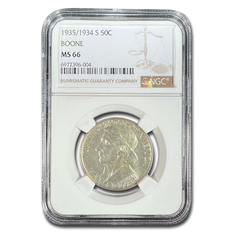 1935/1934-S Daniel Boone Bicentennial Half Dollar MS-66 NGC