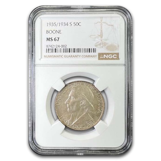 1935/1934-S Daniel Boone Bicentennial Half Dollar MS-67 NGC