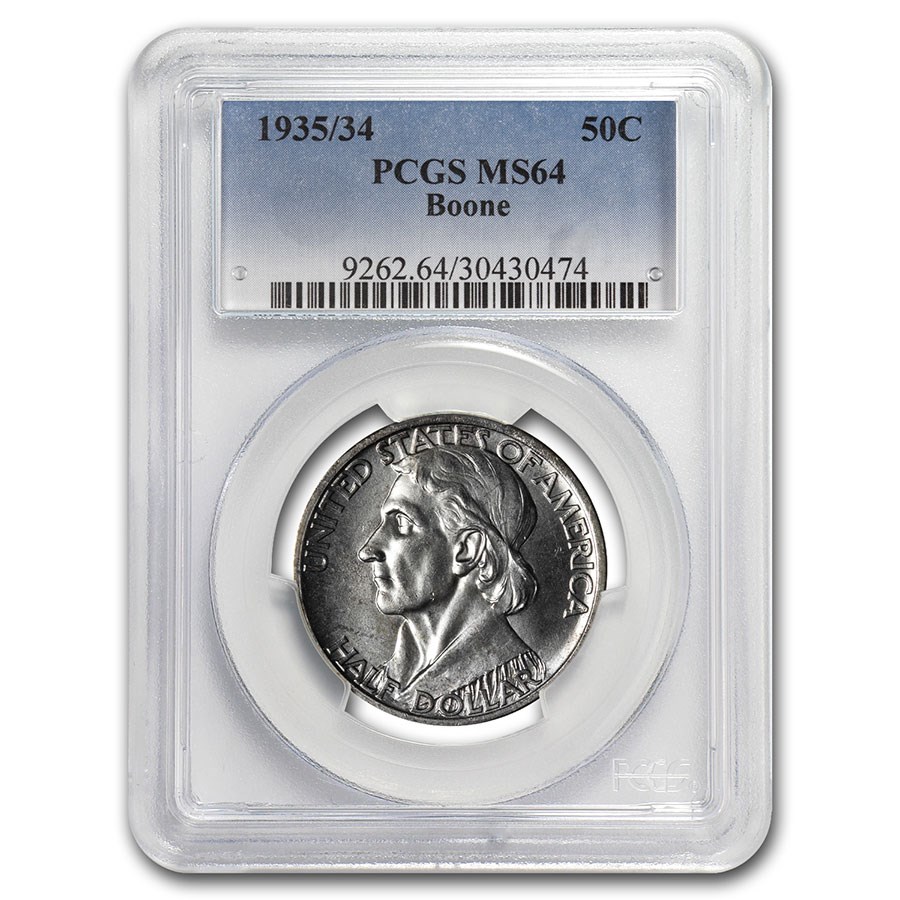 1935/34 Boone Commemorative Half Dollar MS-64 PCGS