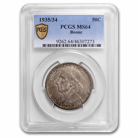 1935/34 Boone Commemorative Half MS-64 PCGS (Toned) 1935/34 Boone Commemorative Half MS-64 PCGS (Toned)