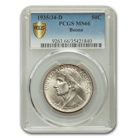 1935/34-D Daniel Boone Half Dollar MS-66 PCGS 1935/34-D Daniel Boone Half Dollar MS-66 PCGS
