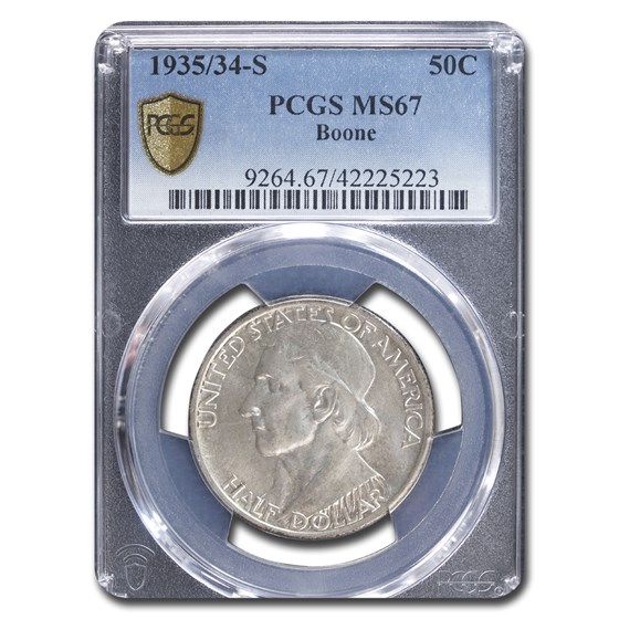 1935/34-S Boone Commemorative Half Dollar MS-67 PCGS 1935/34-S Boone Commemorative Half Dollar MS-67 PCGS