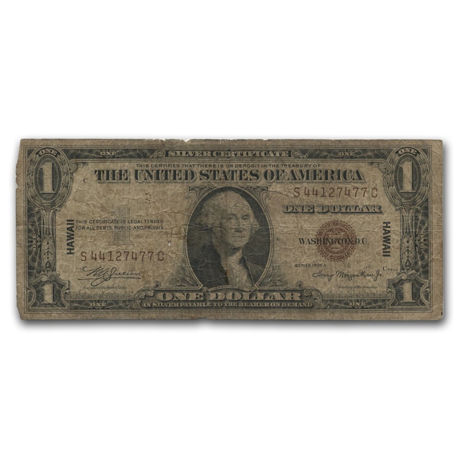 1935-A $1.00 Brown Seal Hawaii Culls (Fr#2300)