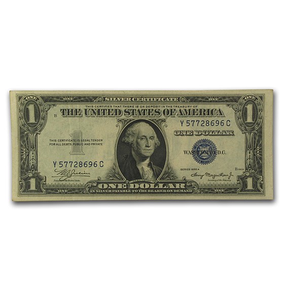 1935-A $1.00 Silver Certificate AU (Fr#1608) 1935-A $1.00 Silver Certificate AU (Fr#1608)